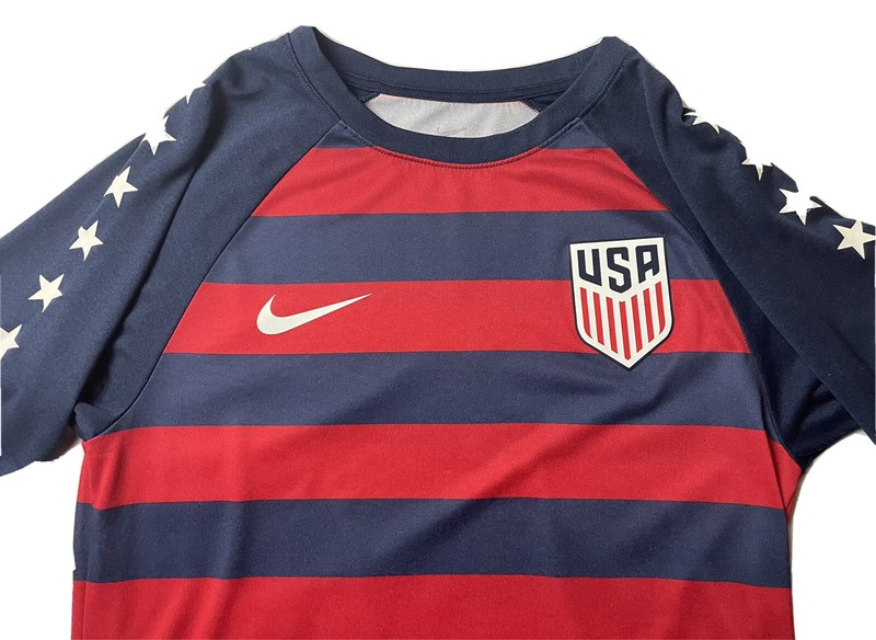 Nike Team USA 2017 Gold Cup Soccer T Shirt Stars Stripes Red Polyester Small gallery