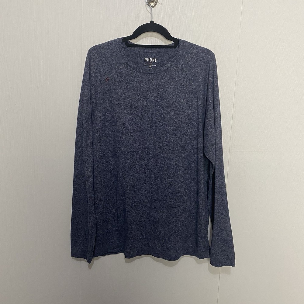Rhone Reign Shirt Men’s Blue Performance Stretch Long Sleeve Size XL.
