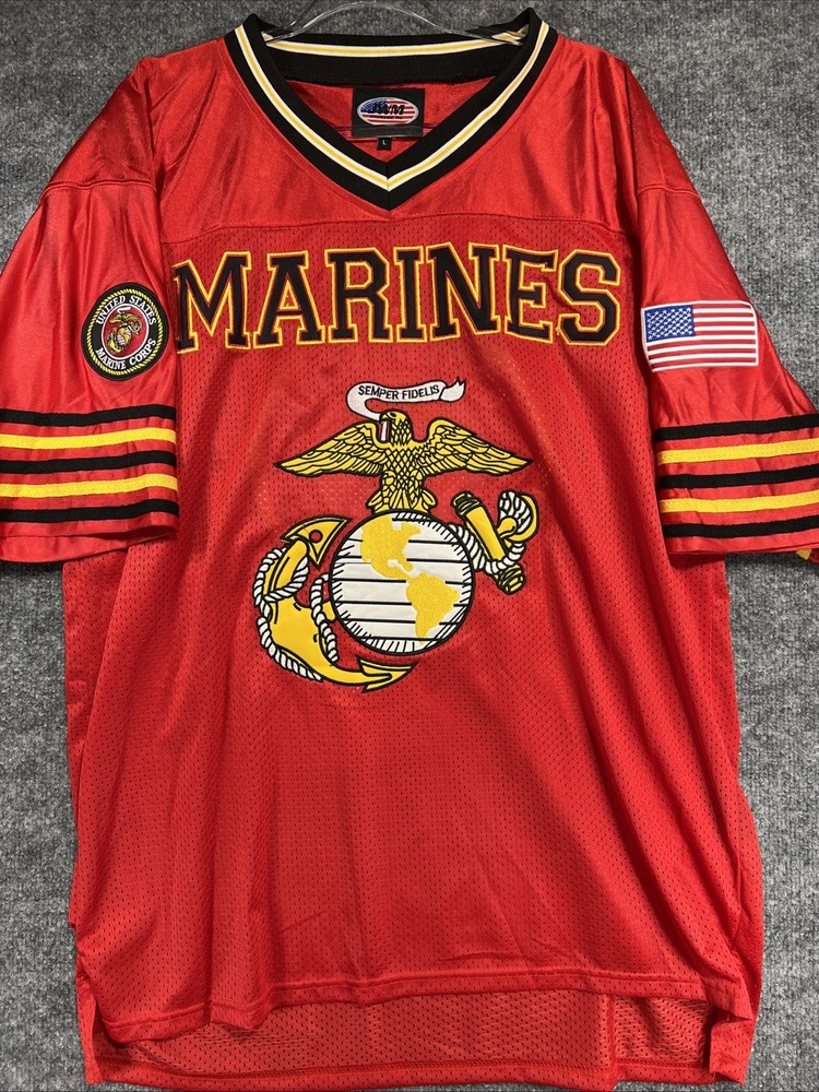 U.S Marines Officially Licensed Men's Embroidered Football Jersey JWM Size Large