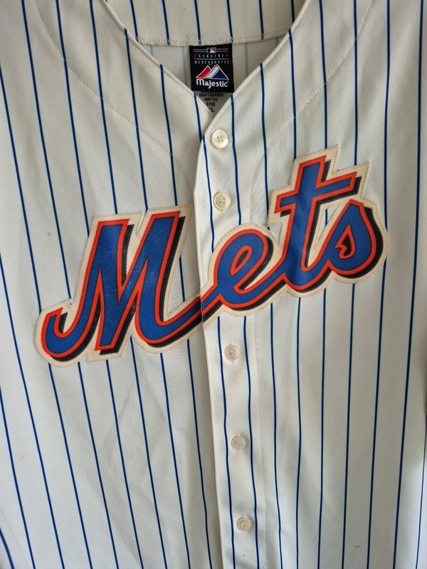 Vintage Majestic MLB New York Mets Jersey Sewn Button Up White Men's Sz XL gallery