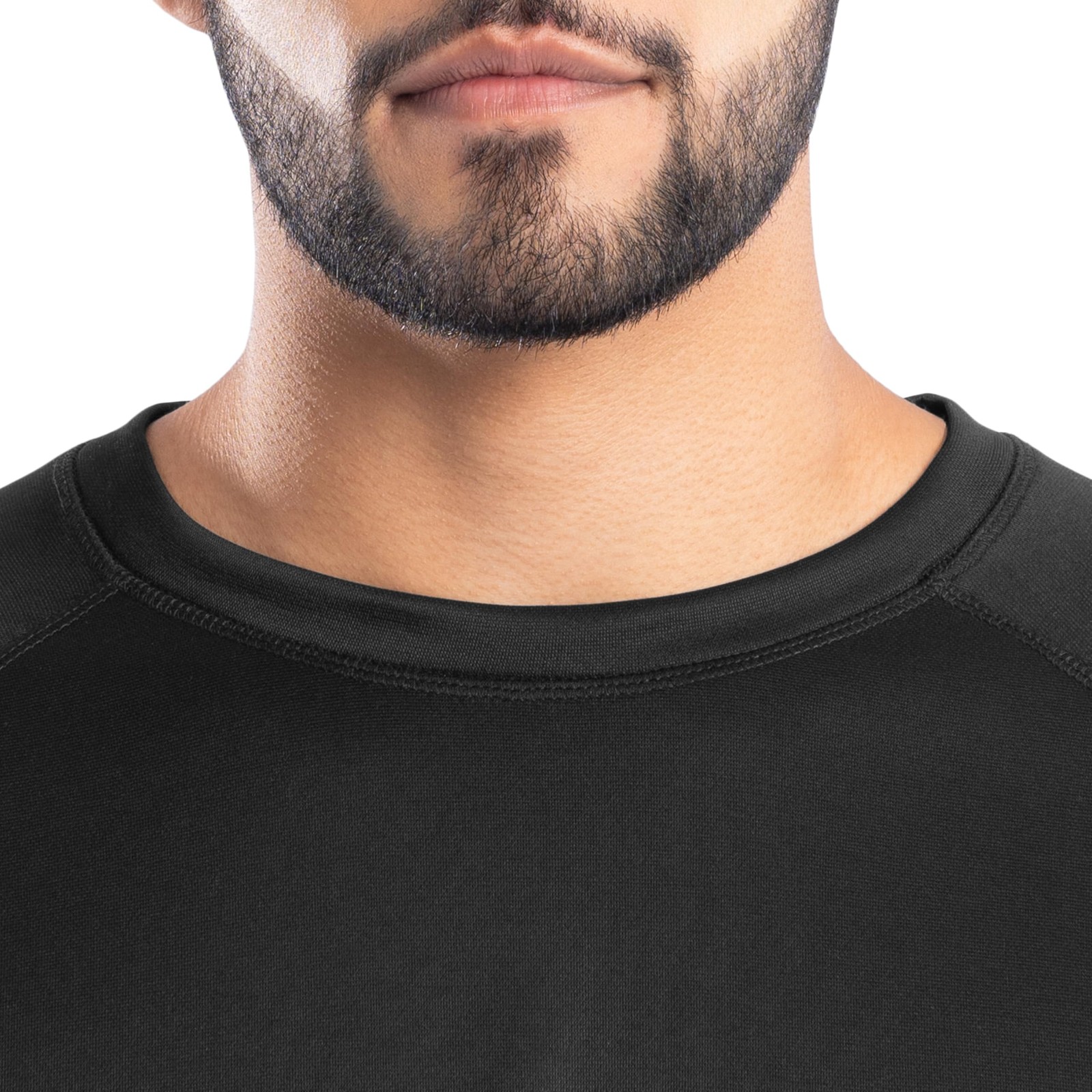 Mens Heavyweight Fleece Thermal Underwear Top, Pitch Black, Large gallery