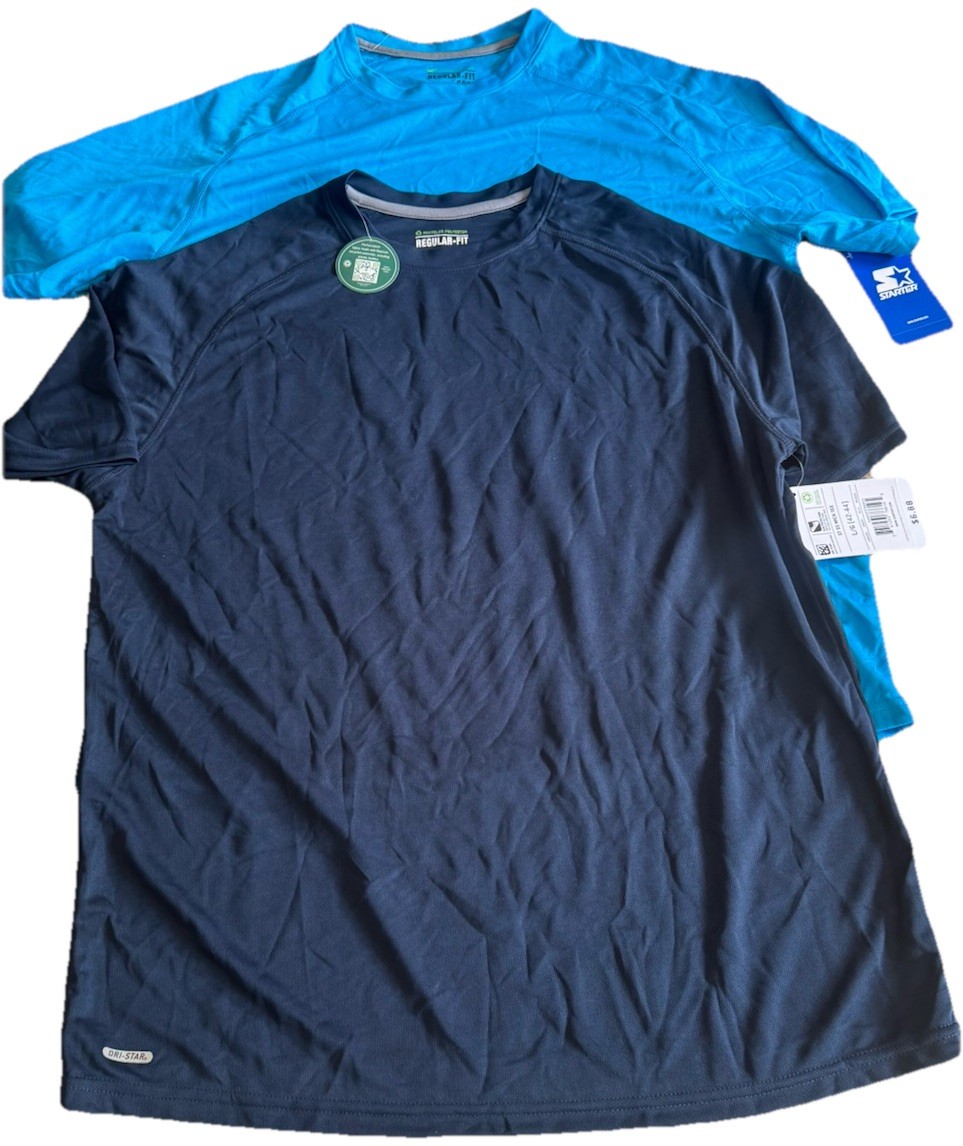 Starter 2 Men’s Blue Regular Fit Core Tee Shirts Moisture Wicking Athletic Sz L gallery