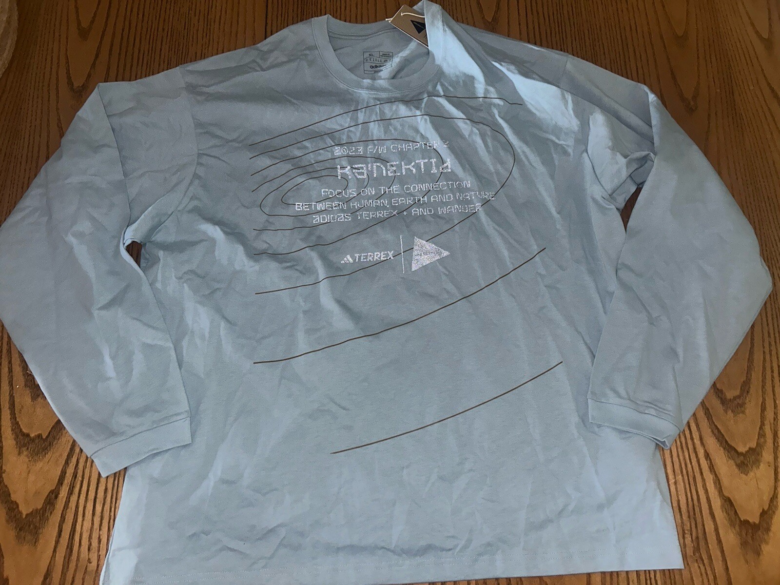 ADIDAS MENS TERREX AND WANDER LONG SLEEVE SHIRT XPL SIZE XL NWT $140 SHADOW BLUE gallery