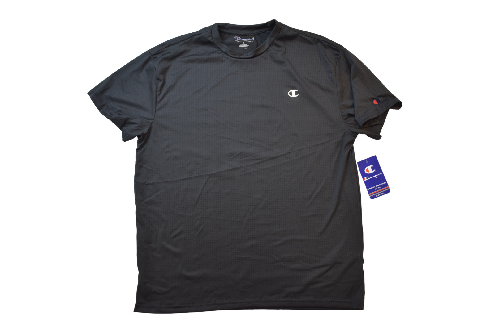 Champion Authentic Activewear Mens Dark Grey Breathable Mesh Shirt NWT L gallery