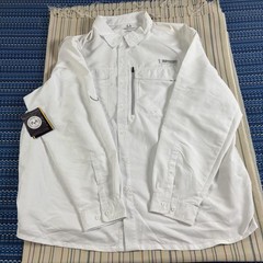 Realtree Fishing Shirt Mens 3XL White Long Sleeve Button Front Vented STAINS
