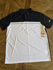 Nike Dri-Fit Golf Victory Polo Black White Shirt Men’s Large NWT New 036