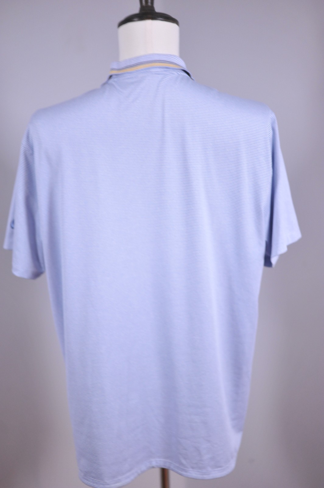 Nike Dri-Fit Vapor Performance Polo Shirt Blue Stripe Men's Large L gallery