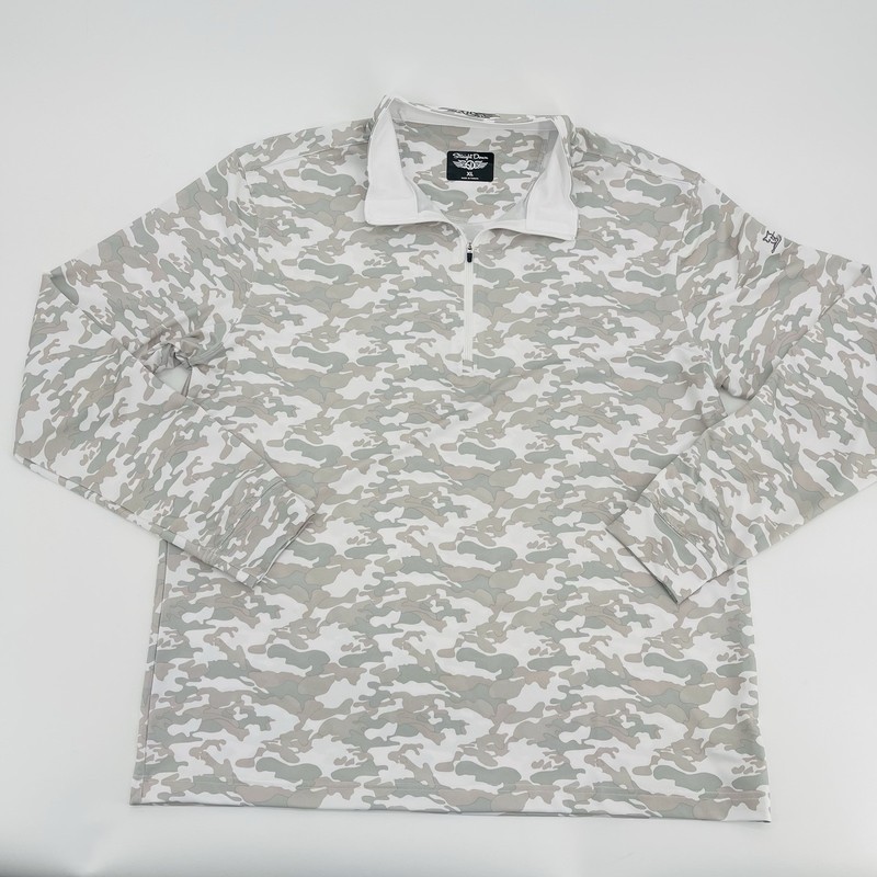 Straight Down 1/4 Zip Performance Pullover Mens Extra Large White Gray Camo gallery
