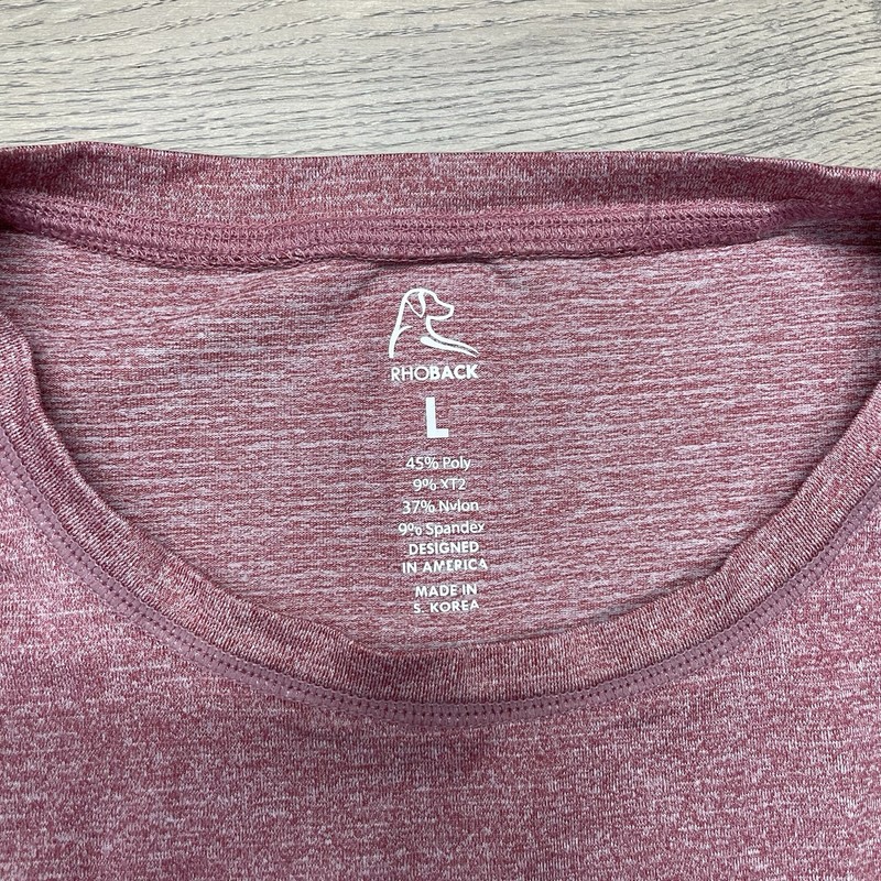 Rhoback L/S Men’s Performance Crewneck Shirt Sz L Heather Plum Athletic Gym gallery
