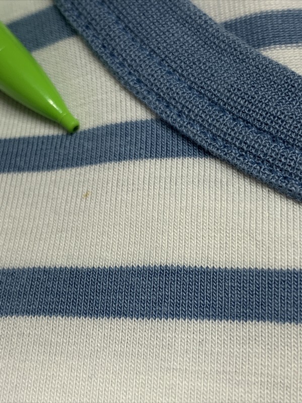 Lululemon 5 Year Basic Tee Updated Fit Men Small Striped Ocean Mist UtilIty Blue gallery