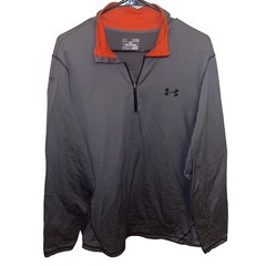 Mens Under Armour Loose Fit Cold Gear 1/4 Zip Long Sleeve Pullover Black Sz L