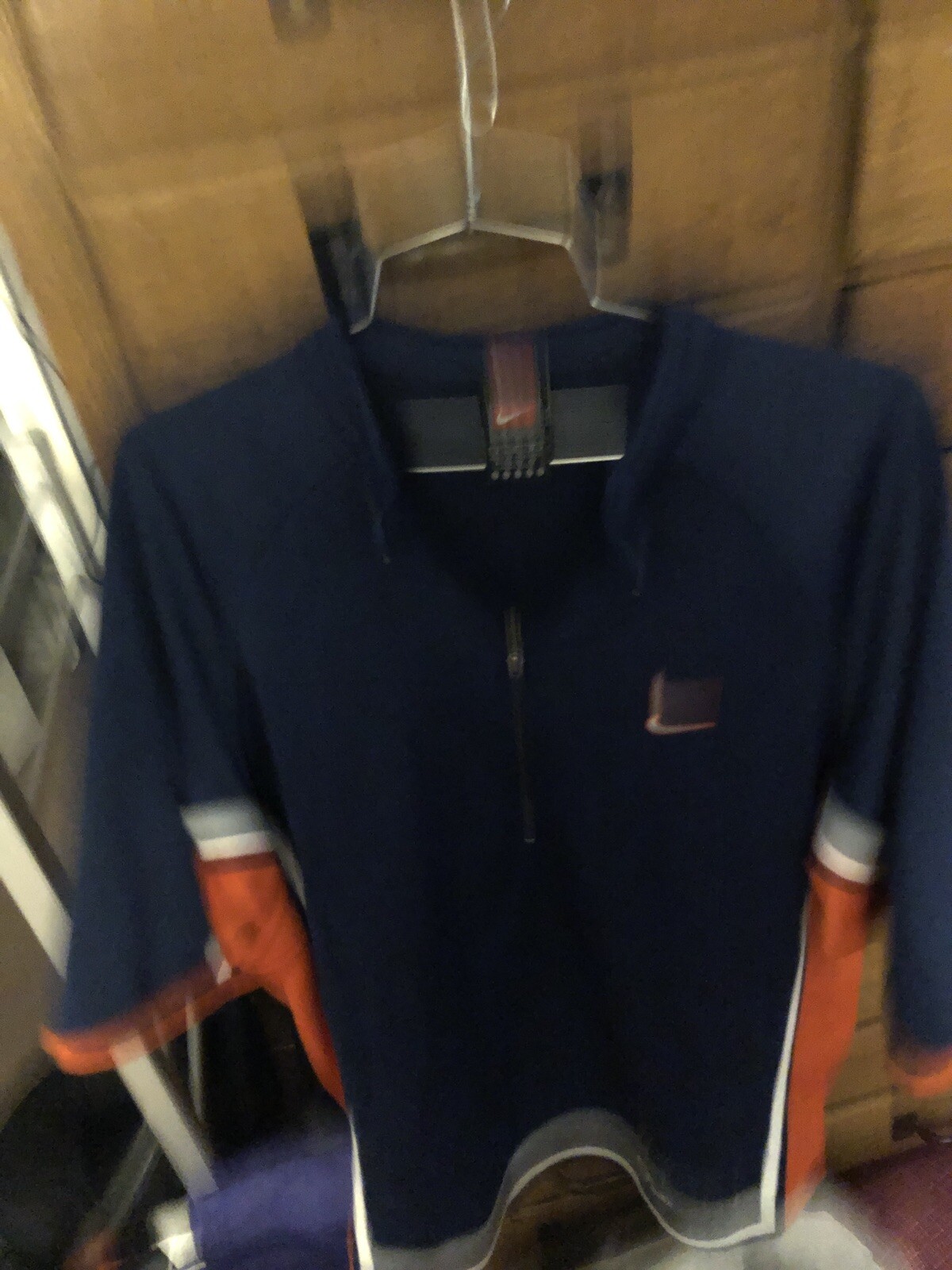 Nike Short sleeve jersey shirt Blue With Orange And White, Sz L gallery