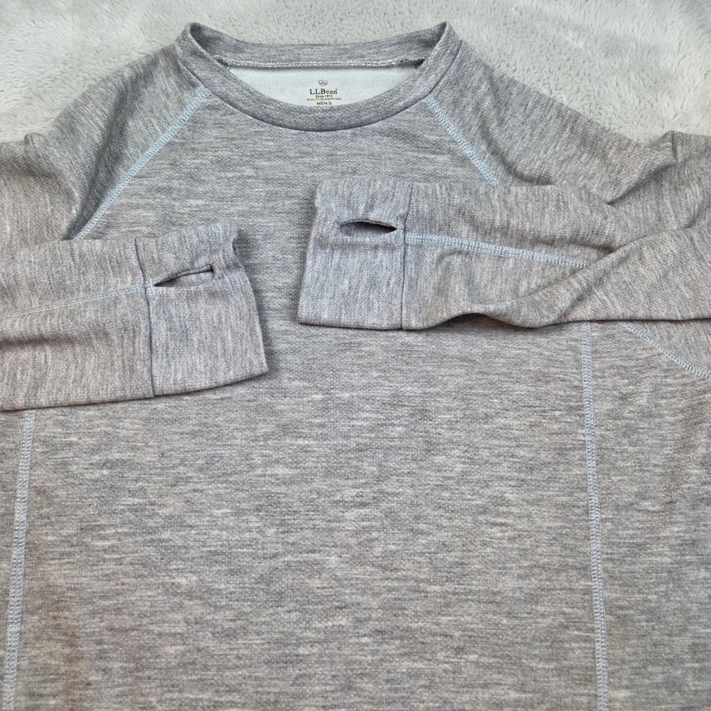 LL Bean Shirt Men L Regular Performance Raglan Active Run Hike Camp Heather Grey