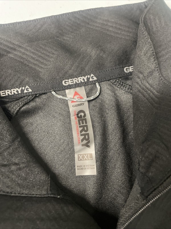 GERRY Mens Active Quarter Zip Regular Pullover Shirt XXL 2XL Wicking BLACK NWT gallery