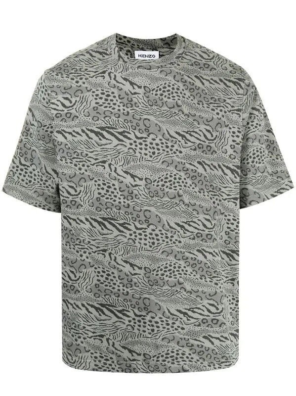 Kenzo Men's Graphic Animal Print Tee in Grey-Size XL gallery