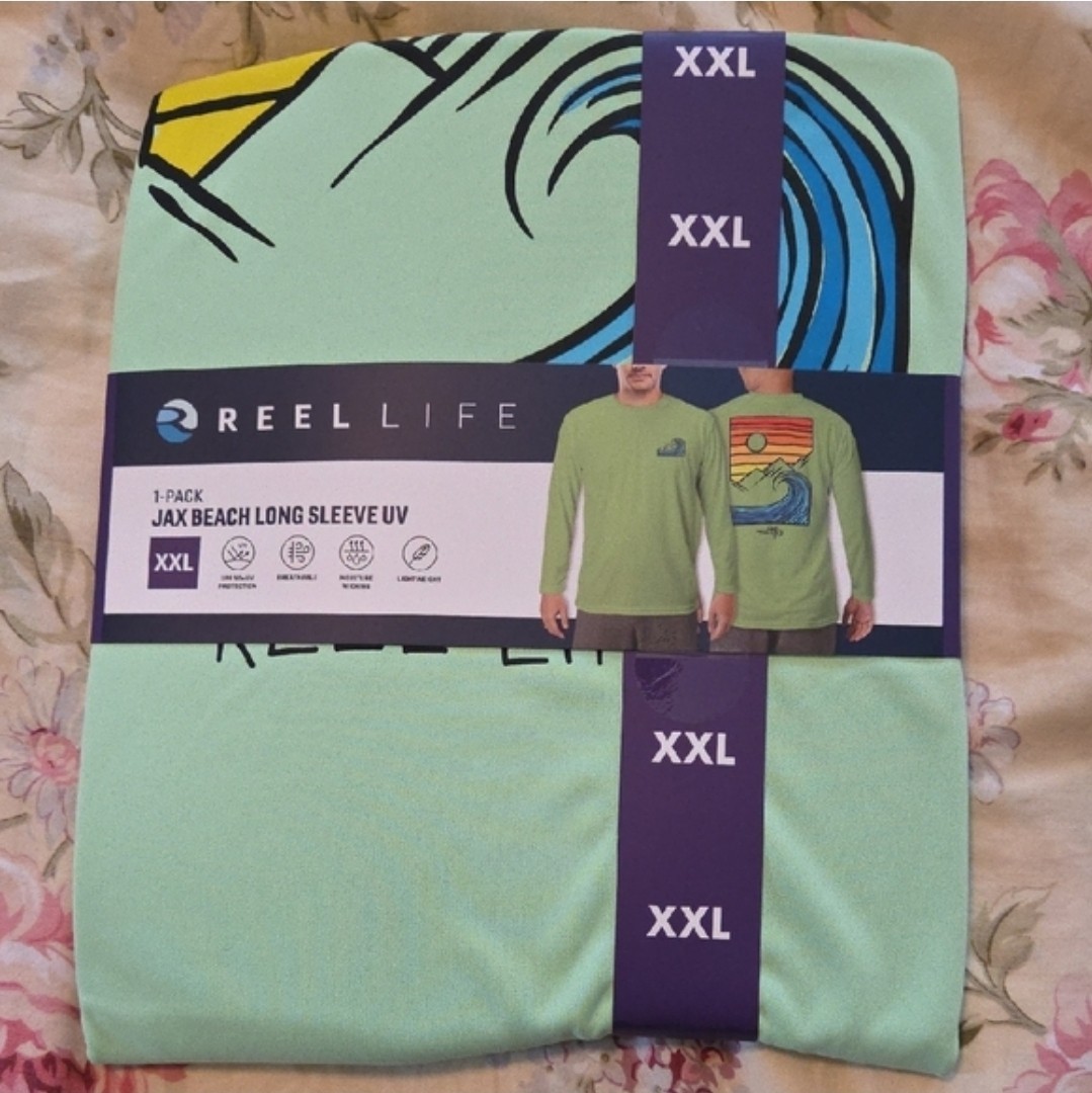 Reel Life Sun Defender Mens UV Long Sleeve T shirt XXL Jax Beach PistachioGreen gallery