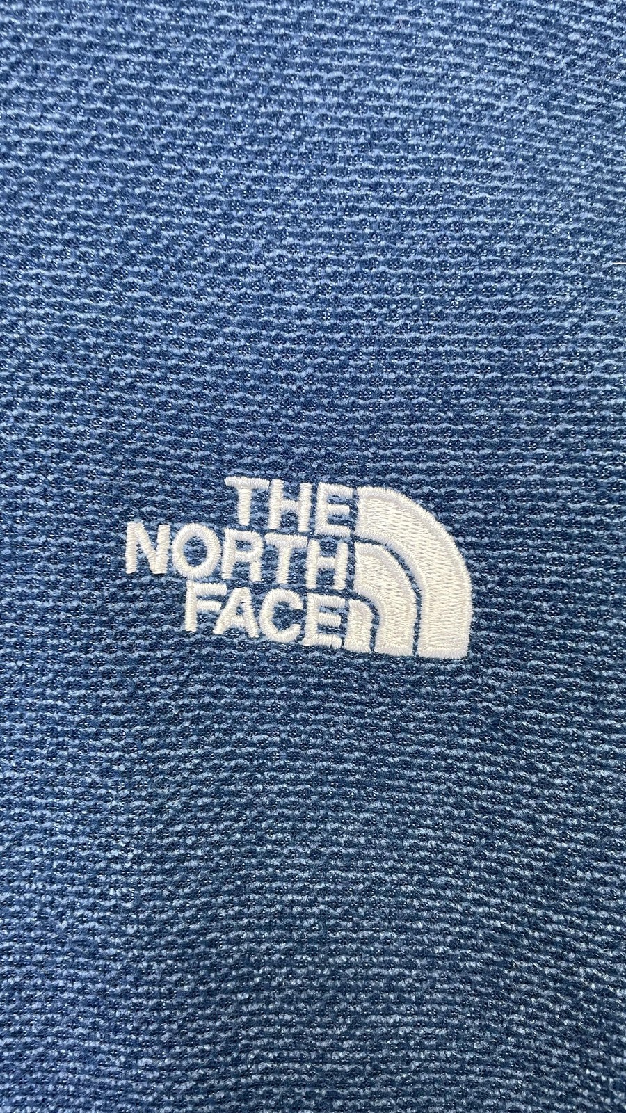 The North Face Fleece Pullover Mens XL Blue Quarter Zip Embroidered Logo Knit gallery