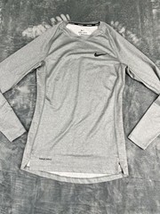 Nike Pro Dri-Fit Long Sleeve Shirt Tight Fit Gray Small Mens Athletic Top