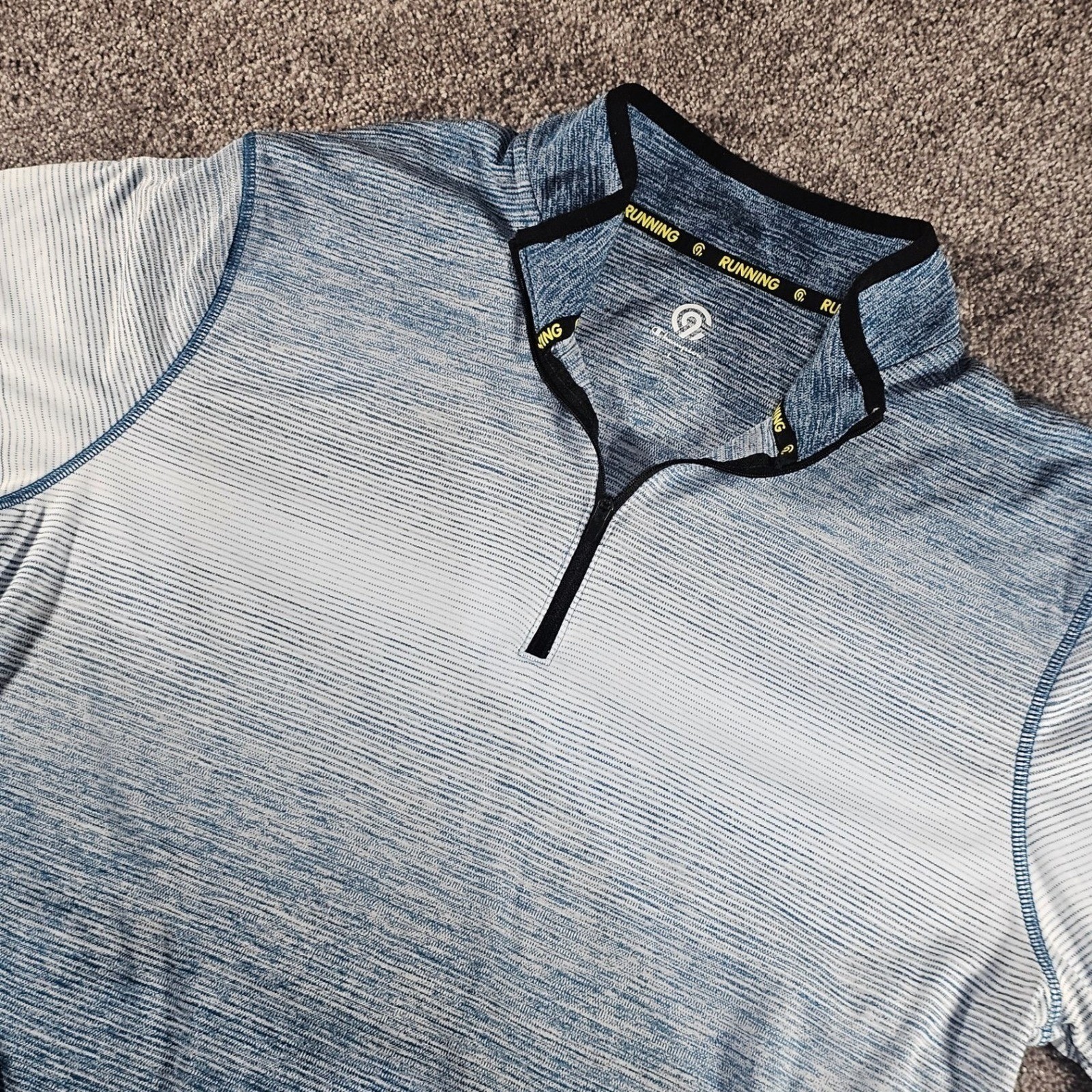 C9 Champion Quarter Zip Pullover Mens Large Blue Ombre Space Dye Running Top gallery