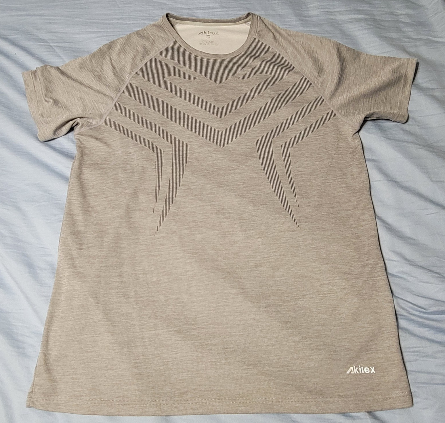 Akilex Men's Running Dry Fit Short Sleeve Comfortable T-Shirt Size XL, Gray gallery