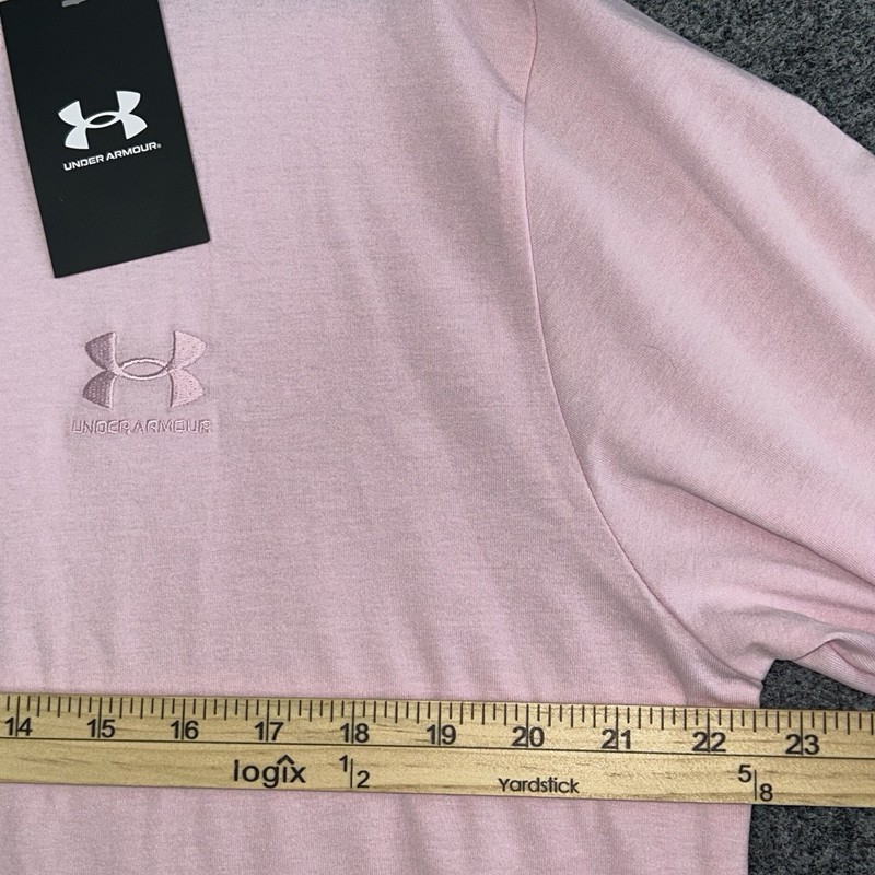 Under Armour Men’s LARGE Icon Short Sleeve T-Shirt ~Pink~ Embroidered Logo gallery