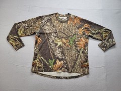 Mossy Oak Shirt Men XL Camo Long Sleeve Hunting Performance Polyester Crewneck