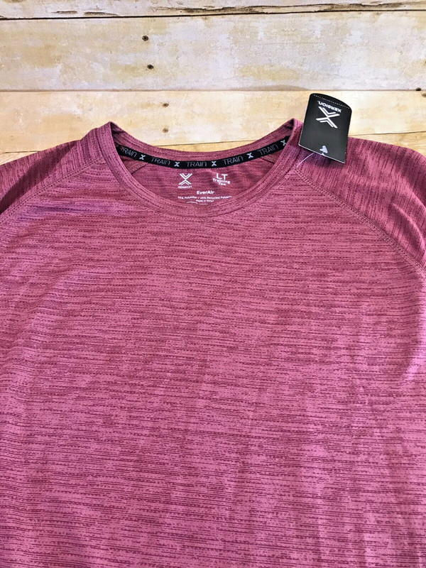 XERSION EVERAIR TRAINING TEE PERFORMANCE SS T SHIRT MARLED PURPLE MENS LT $30 gallery