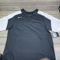 Nike Vapor 1- Button Laser Mens black/white baseball Jersey shirt Dri-Fit Medium