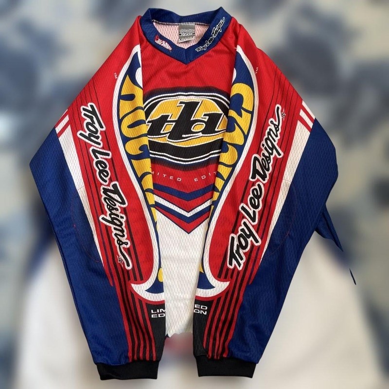 Troy Lee Designs Hot Wheels Limited Edition Motocross MX Jersey Red White Size M gallery