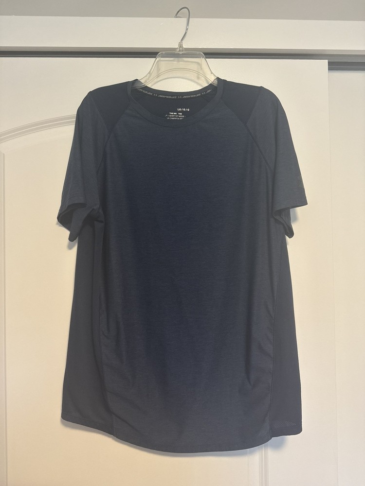 Under Armour Mens Tech Tee Navy Blue Short Sleeve Performance Shirt Size Large