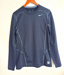 Nike Pro Combat Dri-FIT Men’s Compression Long Sleeve Crew Neck Gray L Hyperwarm