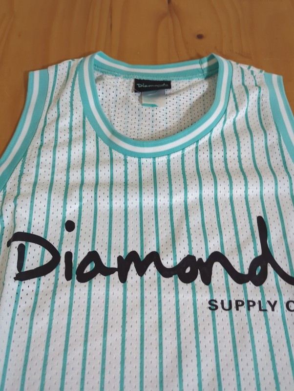 BRAND NWOT Diamond Supply Co Dunk Basketball Jersey Mens Large L Tiffany Blue gallery