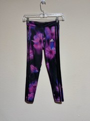 Adidas Girls Floral Print Aeroready Leggings Size S (7/8)