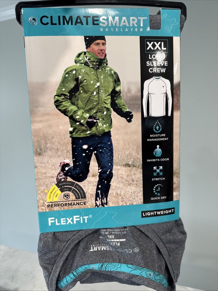 Gray Lightweight Climatesmart FlexFit Performance Shirt Base Layer Size XXL