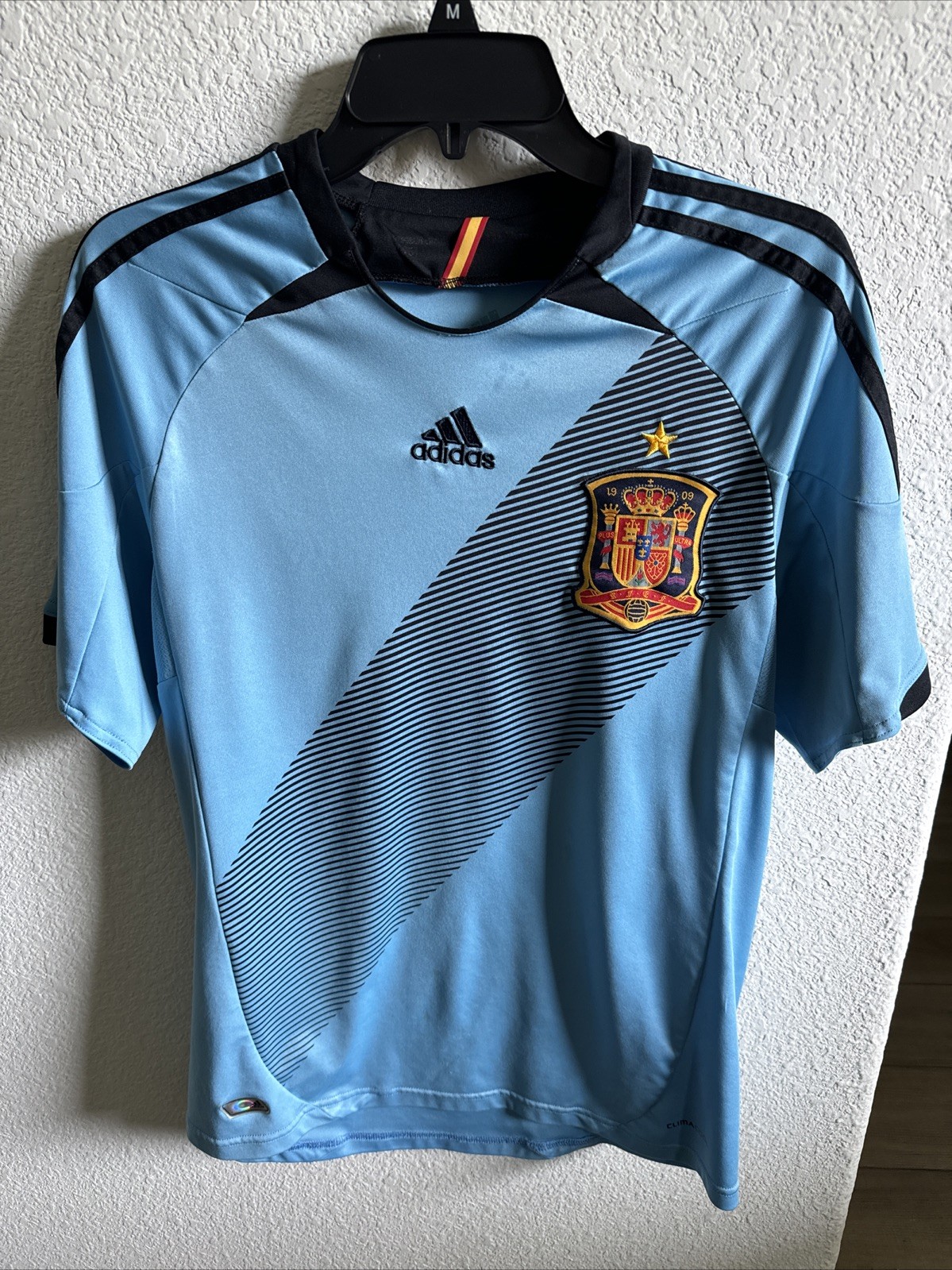 Adidas Climacool Soccer Jersey Mens Small Blue 2012-2013 Spain Away UEFA Euro gallery