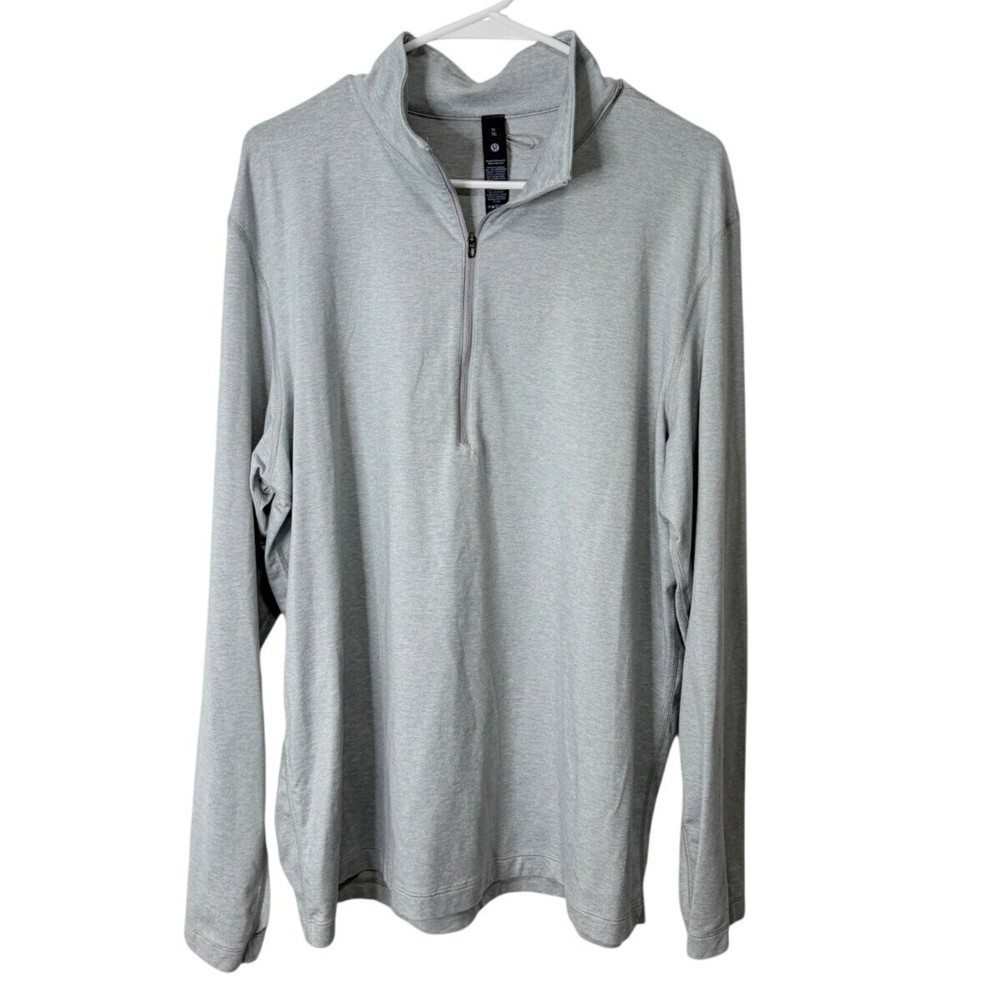 Lululemon Mens XL Soft Jersey 1/2 Zip Pullover Shirt Stretch Gray LM3ES1S
