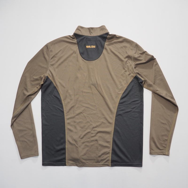 Pearl Izumi Pullover Mens Large Brown Gray Long Sleeve 1/4 Zip Cycling Shirt gallery