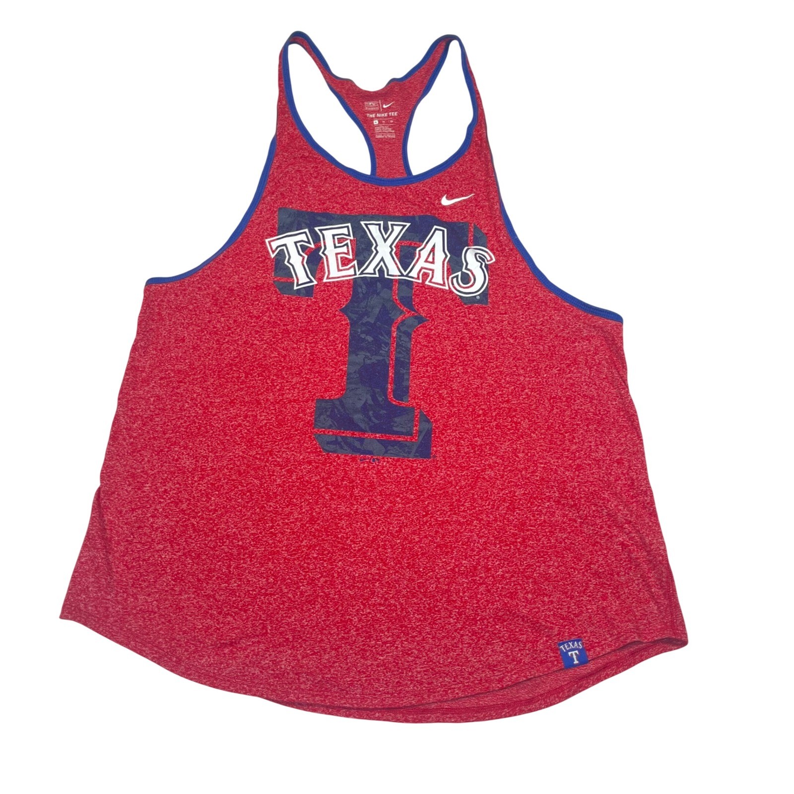 Nike Texas Rangers Tank Top Red MLB Athletic Cut Racerback Gameday Women XL gallery