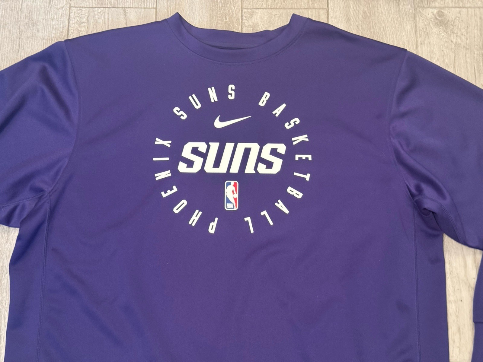 Nike Phoenix Suns NBA Basketball Dri-FIT Long Sleeve Shirt Mens XL Purple Tee gallery