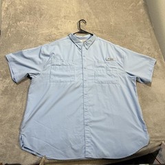 Columbia PFG Tamiami Shirt Mens 3XL Blue Short Sleeve Fishing UPF Vented