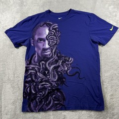 Rare Nike Shirt Mens Medium Blue Kobe Bryant Mamba Snake Face Basketball Lakers
