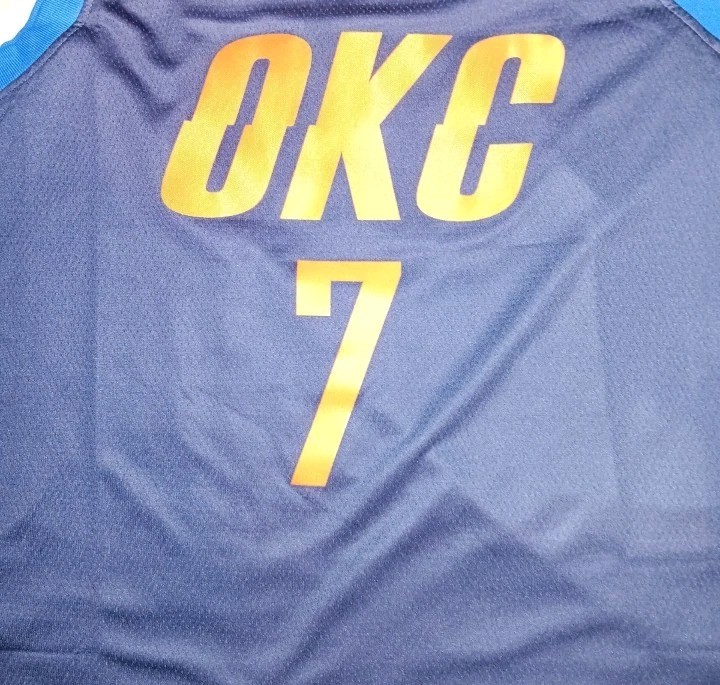 Large Oklahoma City Thunder Carmelo Anthony Blue NBA Basketball Jersey New gallery