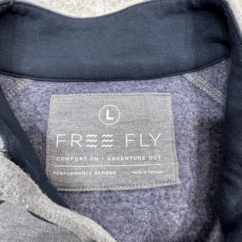 Free Fly Bamboo Flex 1/4 Zip Pullover Mens Large Gray Blue Performance Stretch gallery