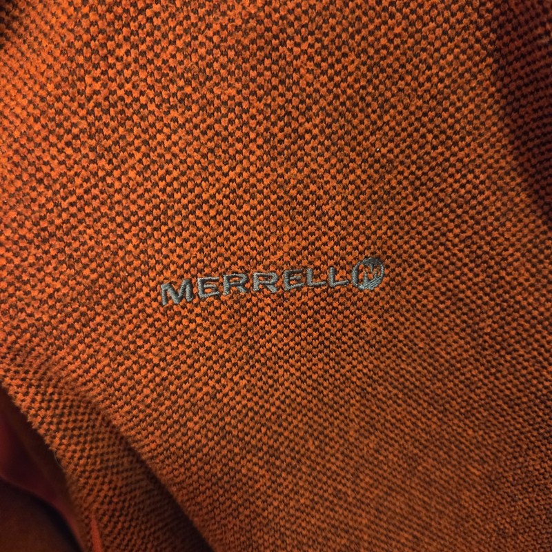 Merrell L/S Pullover 1/4 Zip Sweater Shirt Size XL Orange Fleece Hiking Top gallery