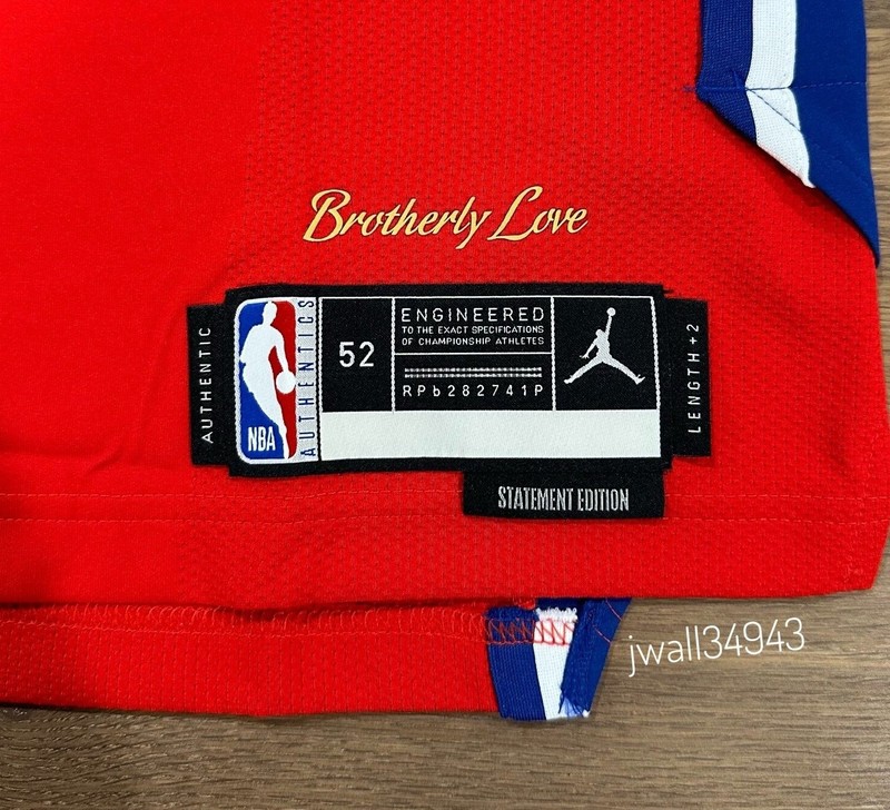 Authentic Joel Embiid Philadelphia 76ers Jersey Jordan Brand Statement Edition gallery