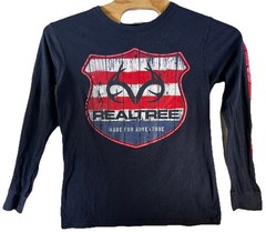 Realtree Mens Long Sleeve T-Shirt Red/White/ Navy Blue Patriotic Size Medium