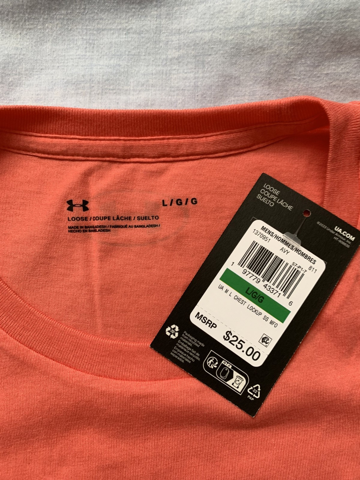 Under Armour Men's Left Chest Lockup Short Sleeve Large (Salmon) 1370951-811 gallery