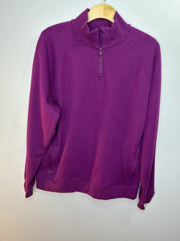 Fabletics Go-To Quarter Zip Pullover Men’s Large Purple Athletic Sweater gallery