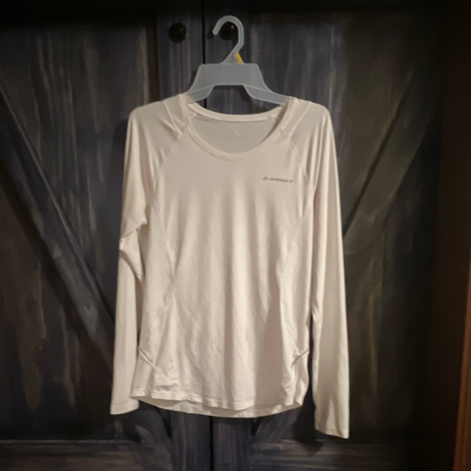 Brooks Womens White Lightweight Long Sleeve Crew Neck Activewear Running T-Shirt gallery