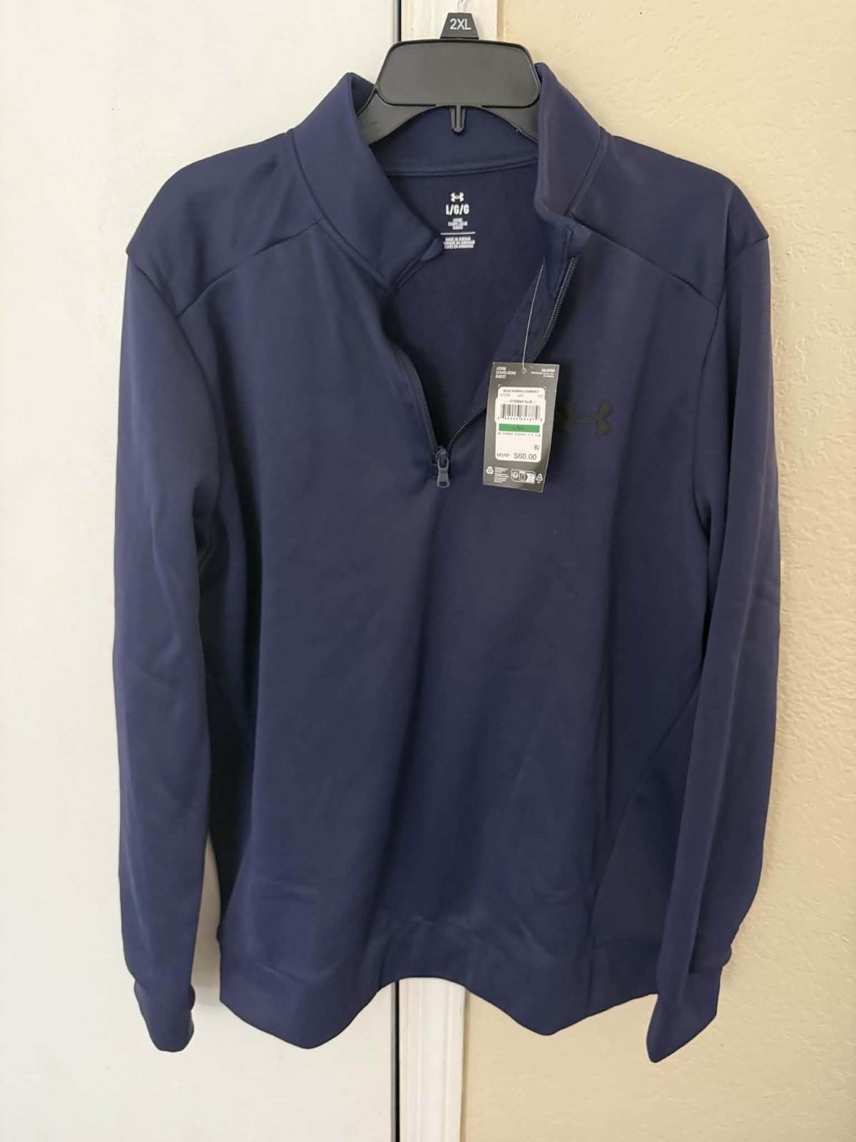 Under Armour Men's Fleece 1/4 Zip Warm Pullover Midnight Navy Sz Large gallery